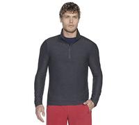 Skechers Langarmshirt GO DRI All Day 1/4-Zip Herren Schwarz/Grau Größe Groß