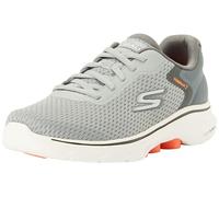Skechers Herren Go Walk 7 Sneaker, Grau und Orange Textil-Synthetik, 45.5 EU
