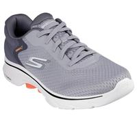 Skechers Herren Go Walk 7 The Construct Sneaker, Grey and Orange Textile Synthetic, 42 EU