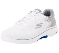 Skechers Herren Go Walk 7 Construct Sneaker, Weißes und graues Textil-Synthetikmaterial, 42.5 EU