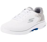 Skechers Herren Go Walk 7 The Construct-Trainer, Weißes und graues Textil-Synthetikmaterial, 41.5 EU