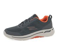 Skechers Herren Go Walk Arch Fit Idyllic Sneaker, Charcoal Textile Synthetic Orange Trim, 39.5 EU