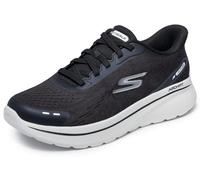 Skechers Herren Go Walk Arch Fit N-Joy Nobend Slip-InTurnschuhe, Black Textile/White Trim, 41 EU