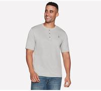 Skechers Herren Goknit Pique Henley T-Shirt, Light Grey, L