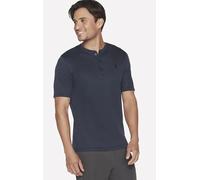 Skechers Herren Goknit Pique Henley T-Shirt, Navy, L