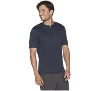 Skechers Herren Goknit Pique Kurzarm Henley T-Shirt, Mittel, Marine