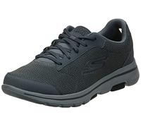 Skechers Herren Gowalk 5 Demitasse - Strukturierter Strick-schnürschuh, Laufschuh, Sneaker, Dunkelgrau/Schwarz 2, 41 EU X-Weit