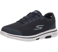 Skechers Herren Gowalk 5 Demitasse - Strukturierter Strick-schnürschuh, Laufschuh, Sneaker, Marineblau/blau, 43 EU X-Weit