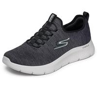 Skechers Herren Gowalk Flex - Sportliche Schlupfschuhe mit Luftgekühlten Schaumstoff-sneakern Sneaker, Black Textile/White Trim, 42 EU