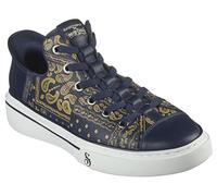Skechers Herren Hands-Free Slip-ins X Snoop Dogg One Double G Sneakers,Plimsolls, Bandana Leder Marineblau Goldfarben, 43 EU