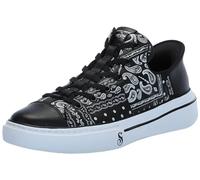 Skechers Herren Hands-Free Slip-ins X Snoop Dogg One Double G Sneakers,Plimsolls, Schwarz Weißes Bandana Print Leder, 43 EU