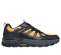 Skechers Herren Max Protect Sherwood Ridge Sneaker, Black Leather/Synthetic/Yellow Trim, 42.5 EU