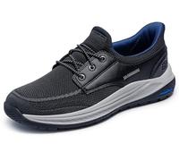 Skechers Herren Meroe Alden Slip-InTurnschuhe, Black Knit / Synthetic, 41.5 EU