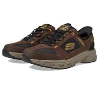 Skechers Herren Oak Canyon Consistent Winner Slip-InTurnschuhe, Brown Leather/Textile/Synthetic/Black Trim, 44 EU