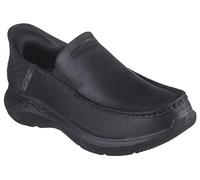 Skechers Herren Schuhe Parson Oswin Ohne Schnürsenkel Schwarzes Leder Gr. 42