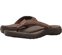 Skechers Herren Reggae Cobano Zehentrenner, Brown Leather, 39.5 EU