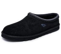 Hausschuh SKECHERS "RENTEN-ULRICH", Herren, Gr. 44, Warmfutter, schwarz, Velourslederimitat, Schuhe Hausschuh, Hüttenschuh, Wohlfühlschuh, Slipper zum Schlupfen (22110768-44) schwarz