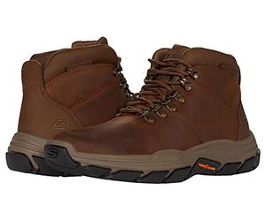 Skechers Herren Respected Esmont Stiefelette, Dark Brown Leather W Synthetic, 44 EU