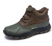 Skechers Herren Respected Swamper Slip-InTurnschuhe, Olive Leather/Duraleather/Brown Trim, 42 EU