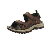 Skechers Herren Sandale PREWITT-RIGDON Relaxed Fit Braun/Schwarz Lederimitat Textil Gr. 47,5 Vegan