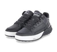 Sneaker SKECHERS "SIZZLE-SNOOP SIZZLE BUCKETS", Herren, Gr. 42, schwarz-weiß (schwarz, weiß), Leder, modisch, Schuhe, Schnürschuh, Freizeitschuh, MidCut mit Air-Cooled Memory Foam (97966912-42) schwar