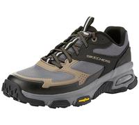 Skechers Herren Skech-air Sleek Envoy Sneaker, Schwarzes Leder, Synthetisches Textil, brauner Rand, 42 EU