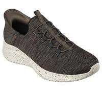 Skechers Herren Slipper Ultra Flex 3.0 Right Away, Männer Slip-On,Slipper,Mokassins,Halbschuhe,Slides,Schlupfschuhe,Loafer,Grün OLV,42 EU