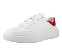 Skechers Cordova Classic Lighto Herren Sneaker, Weißes Duraleather Veloursleder, roter Rand, 43 EU