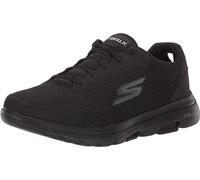 Skechers Herren-Sneaker Gowalk 5 Qualify, sportlicher Performance Schnürschuh aus Netzgewebe, Schwarz, 15 X-Wide