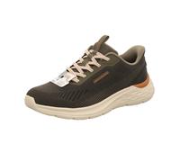 Slip-On Sneaker SKECHERS "GARNER", Herren, Gr. 47,5, olivgrün, Textil, Schuhe Slip-On Sneaker, Slipper, Schnürschuh mit Relaxed Fit (47384264-47,5)