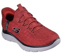 Skechers Herren Summits Key Pace Hands Free Slip-in Sneakers, Rot/Schwarz, 42 EU