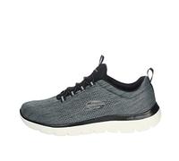 Skechers Herren Summits Louvin Turnschuhe, Black Mesh/Pu/White Trim, 47.5 EU