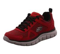 Skechers Herren Track Bucolo Sneakers, Red Leather Black Mesh Trim, 43 EU