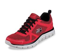 Skechers Herren Track Bucolo Sneakers, Red Leather Black Mesh Trim, 47.5 EU