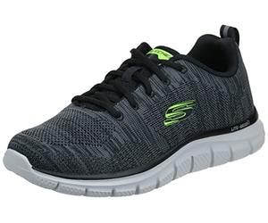Skechers Herren Track Front Runner Schnür-Sneaker Oxford, Größe 43, Dunkelgrau/Schwarz, 40 EU