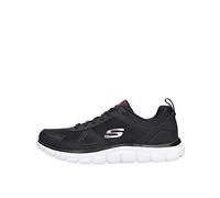 Skechers Herren Track Scloric Sneaker, Black Leather Mesh Pu Red Trim, 42.5 EU
