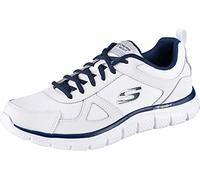 Skechers Herren Track Scloric Sneaker, White Leather Mesh Pu Navy Trim, 42 EU