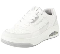 Skechers Herren UNO Court Sneaker, Weißes Leder mit grauem Rand von Duraleather, 48.5 EU