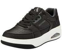 Skechers Herren UNO Court Sneaker, Black Leather/Duraleather/Charcoal Trim, 45.5 EU