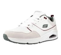 Skechers Herren UNO Sneaker, Weiß Duraleather Wildleder Grün Mesh Burg, 41.5 EU