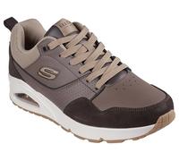 Skechers Herren UNO Retro OneSneaker, Braunes Leder und Wildleder Duraleather Mesh, 42 EU