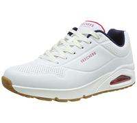 Skechers Herren Uno Stand On Air Sneaker, White Durabuck Navy Red Trim, 45 EU