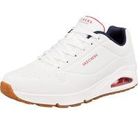 Skechers Herren Uno Stand On Air Sneaker, White Durabuck Navy Red Trim, 46 EU