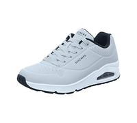 Sneaker SKECHERS "Uno - Stand on Air", Herren, Gr. 39, grau (hellgrau, schwarz), Lederimitat, Schuhe Sneaker, Freizeitschuh, Halbschuh, Schnürschuh mit Air-Cooled Memory Foam (78515750-39) hellgrau, s