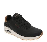 Skechers Herren UNO Suited on Air Sneaker, Schwarzer Durabuck Kastanienwildleder-Mesh-Besatz, 48.5 EU