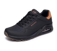 Skechers Herren Uno Suited On Air Turnschuhe, Black Durabuck / Chestnut Suede / Mesh Trim, 44 EU