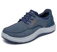 Skechers Herren USA Altman - Finch Moc Toe Canvas Bungee Lace Slip On, marineblau, 7.5