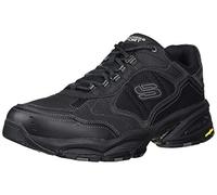 Skechers Herren Vigor 3.0 sneakers, Black Leather Black Mesh Pu Black Trim, 41 EU