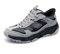 Skechers Herren Vigor At Slip-InTurnschuhe, Gray Suede/Synthetic/Black Trim, 45 EU