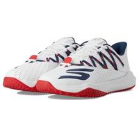 Skechers Herren Viper Court Rally Pickleball Sneaker, Weiß/Marineblau/Rot, 45 EU
